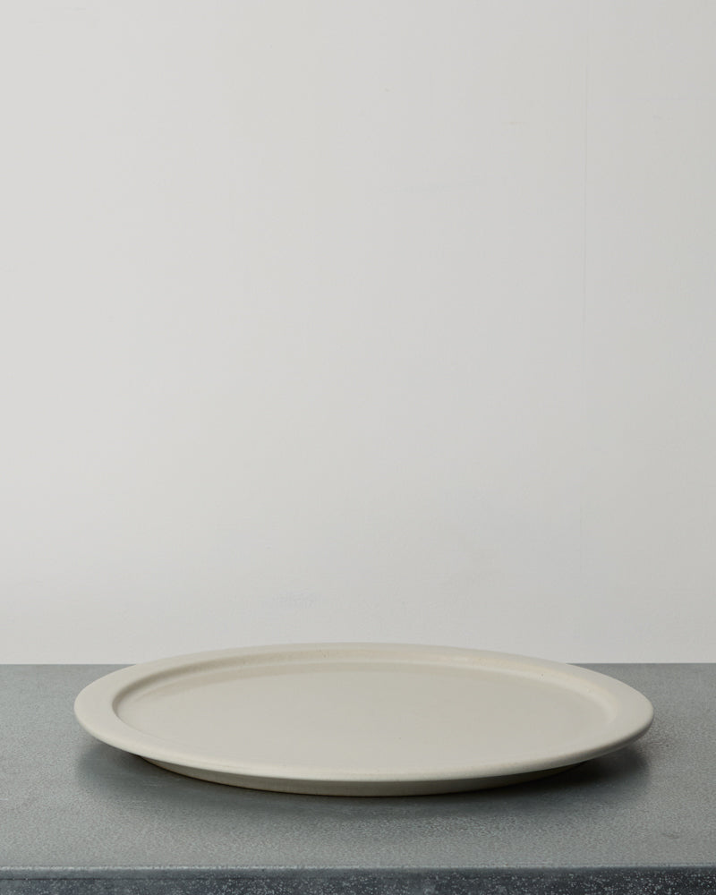 Merci - Assiette Plate À Rebord En Grès - Blanc