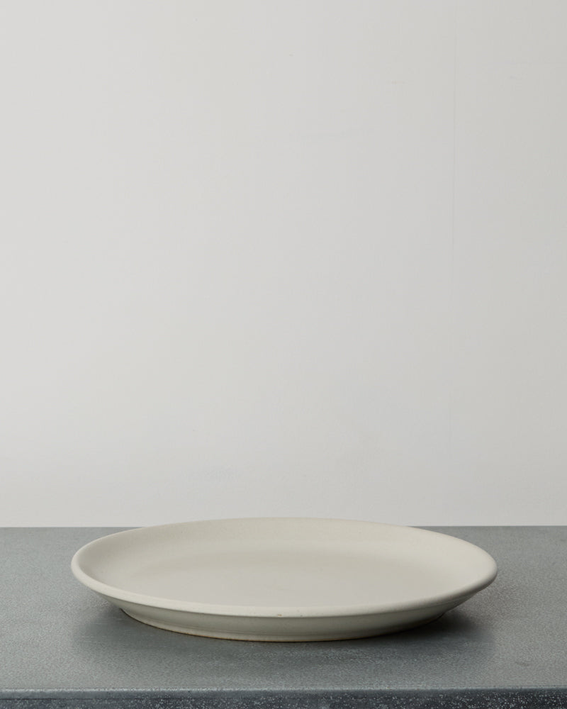 Merci - Assiette Plate En Grès - Blanc