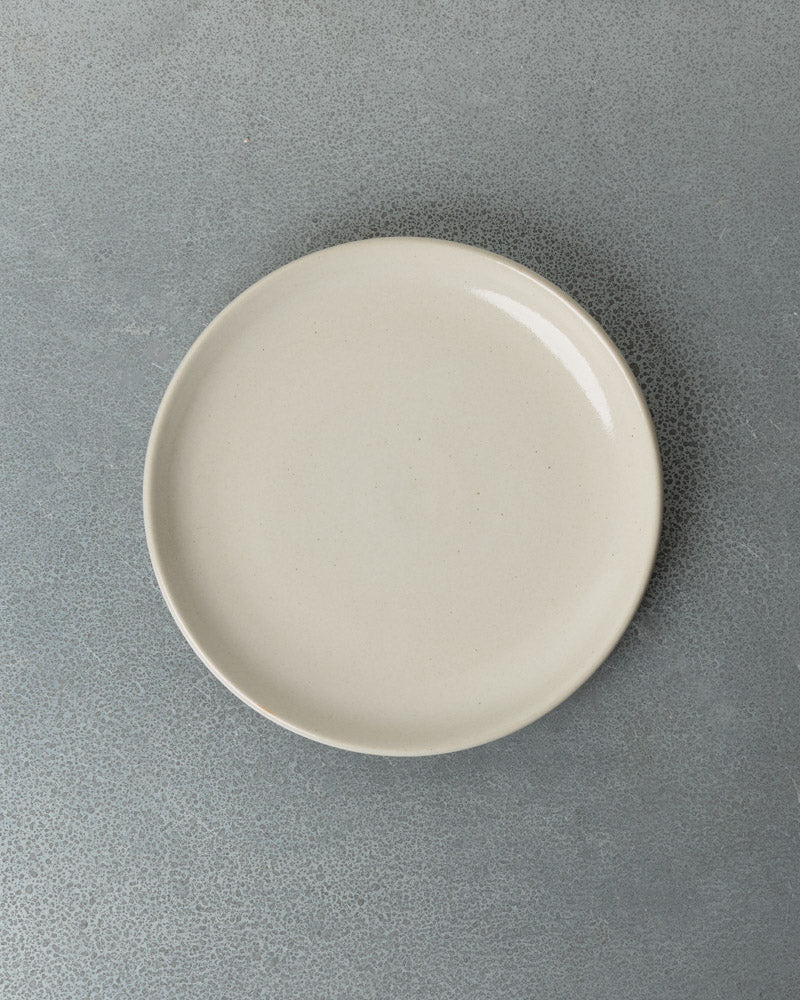 Merci - Assiette Plate En Grès - Blanc