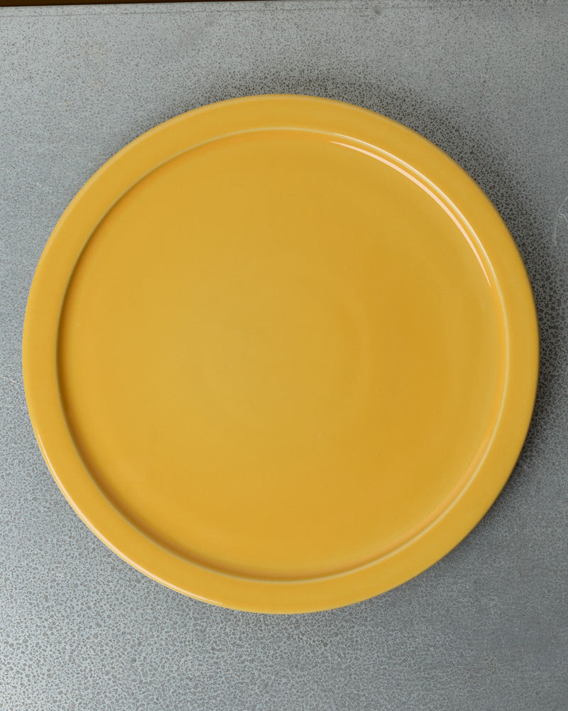 Merci - Assiette Plate À Rebord En Grès - Jaune Zeste