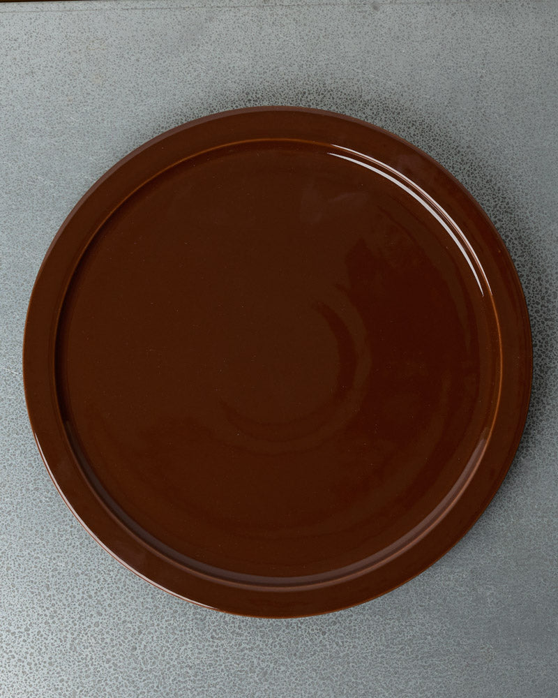 Merci - Assiette Plate À Rebord En Grès - Brun Poivre