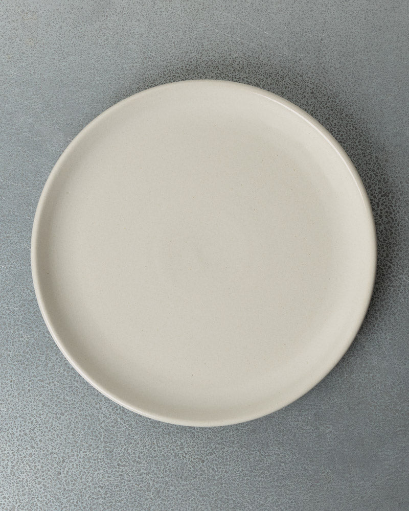 Merci - Assiette Plate En Grès - Blanc