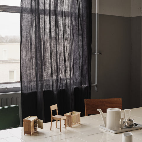 Rideau en gaze de coton - Gris Fusain