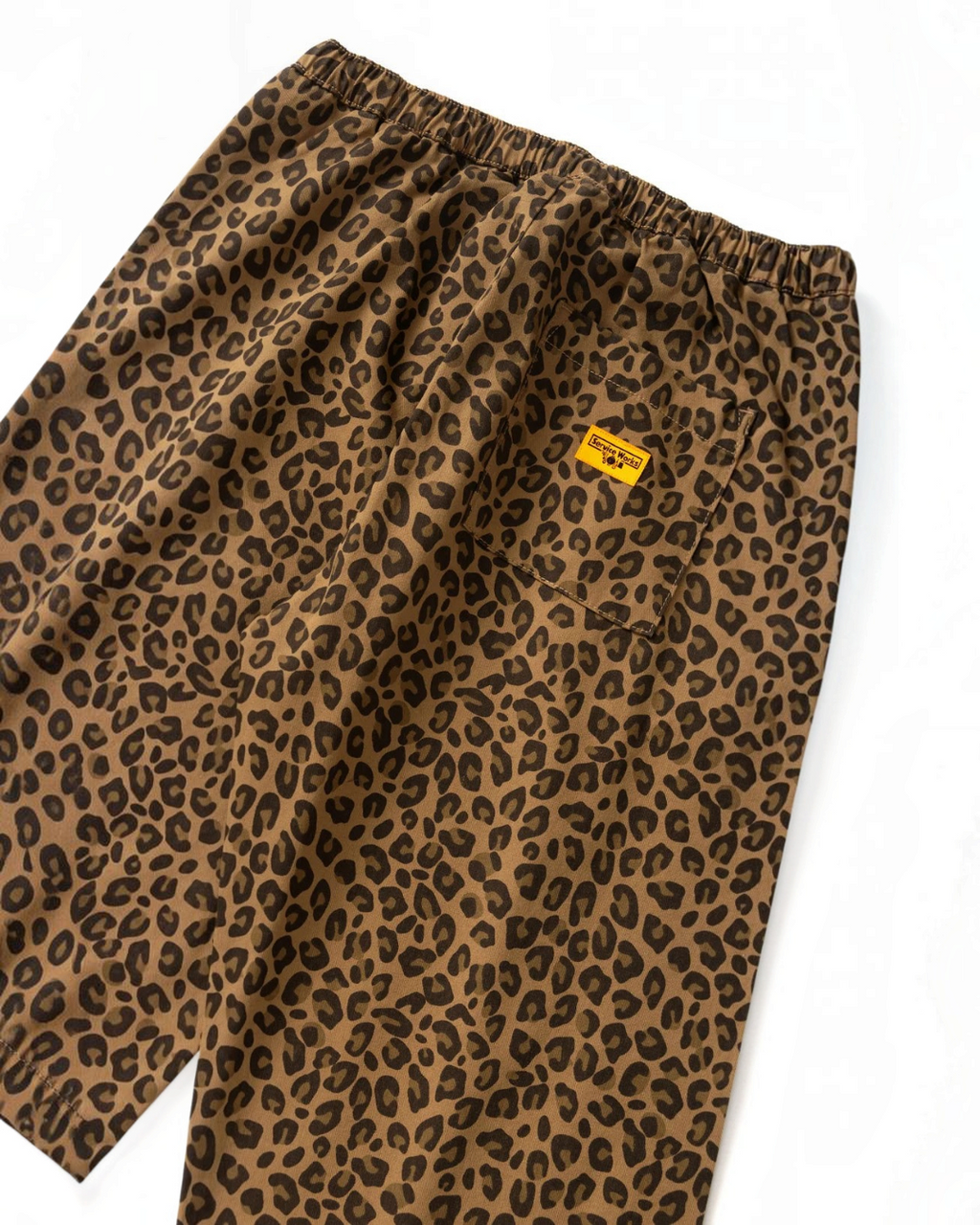 Pantalon de chef Merci Paris Service Works en coton biologique à motif léopard avec taille élastique et poche arrière