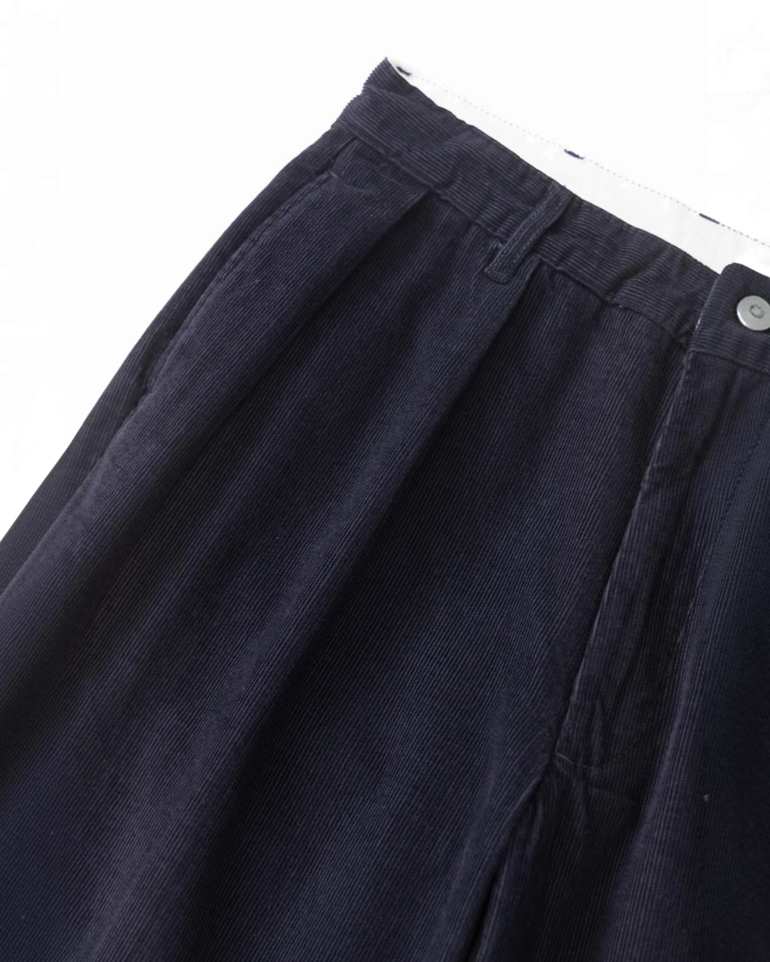 Pantalon en velours bleu marine Service Works avec taille élastiquée et poches latérales, style décontracté