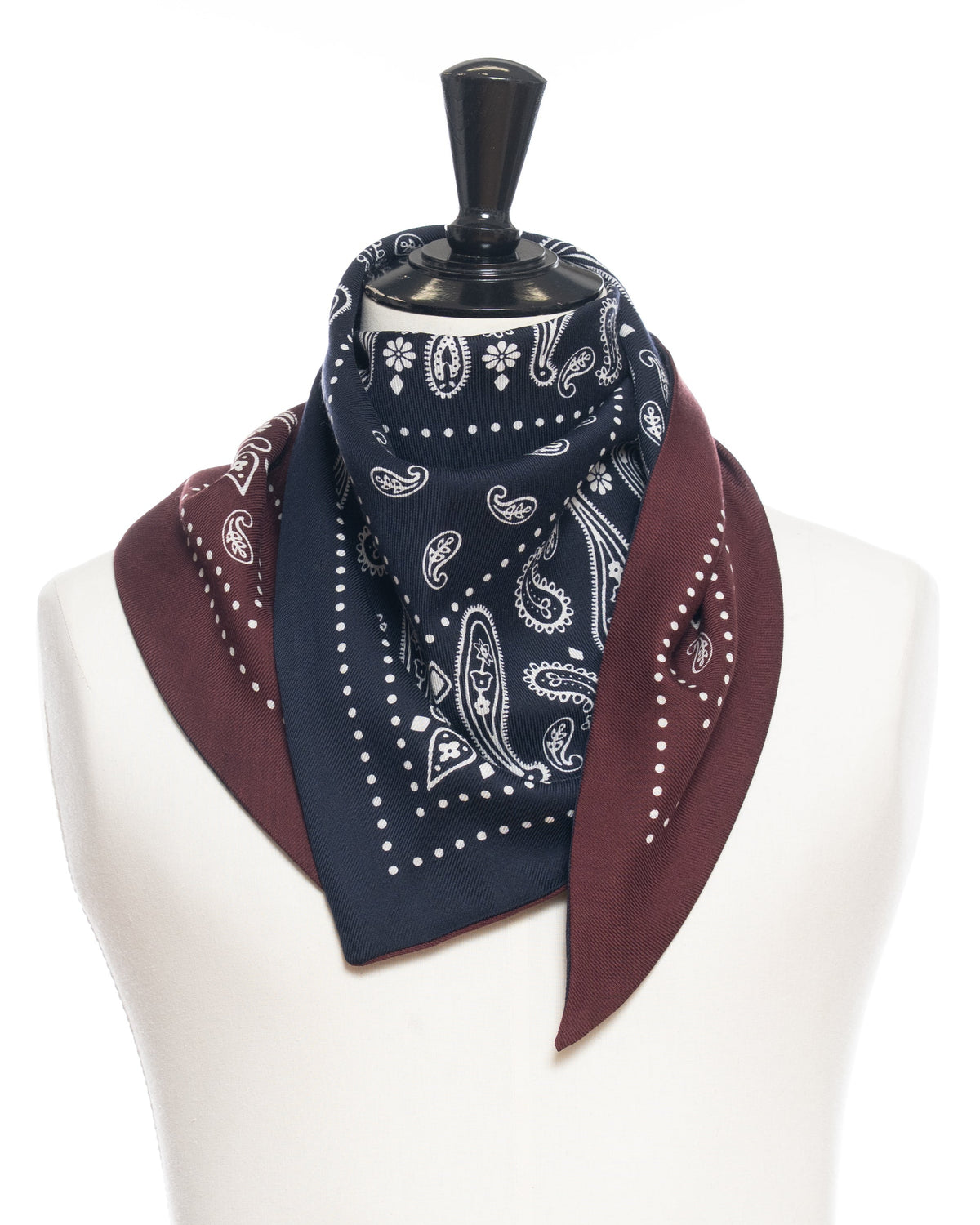 Destin - Two-tone Triangle Scarf - Red & Bleu