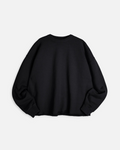 Sweat-shirt oversize noir Merci Paris en coton bouclette avec col rond et ourlet à bord brut