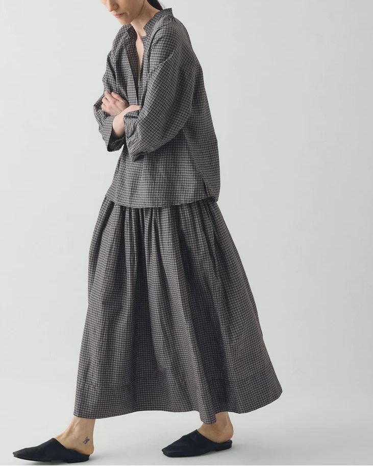 Toast - Checkered Skirt - Ecru & Black