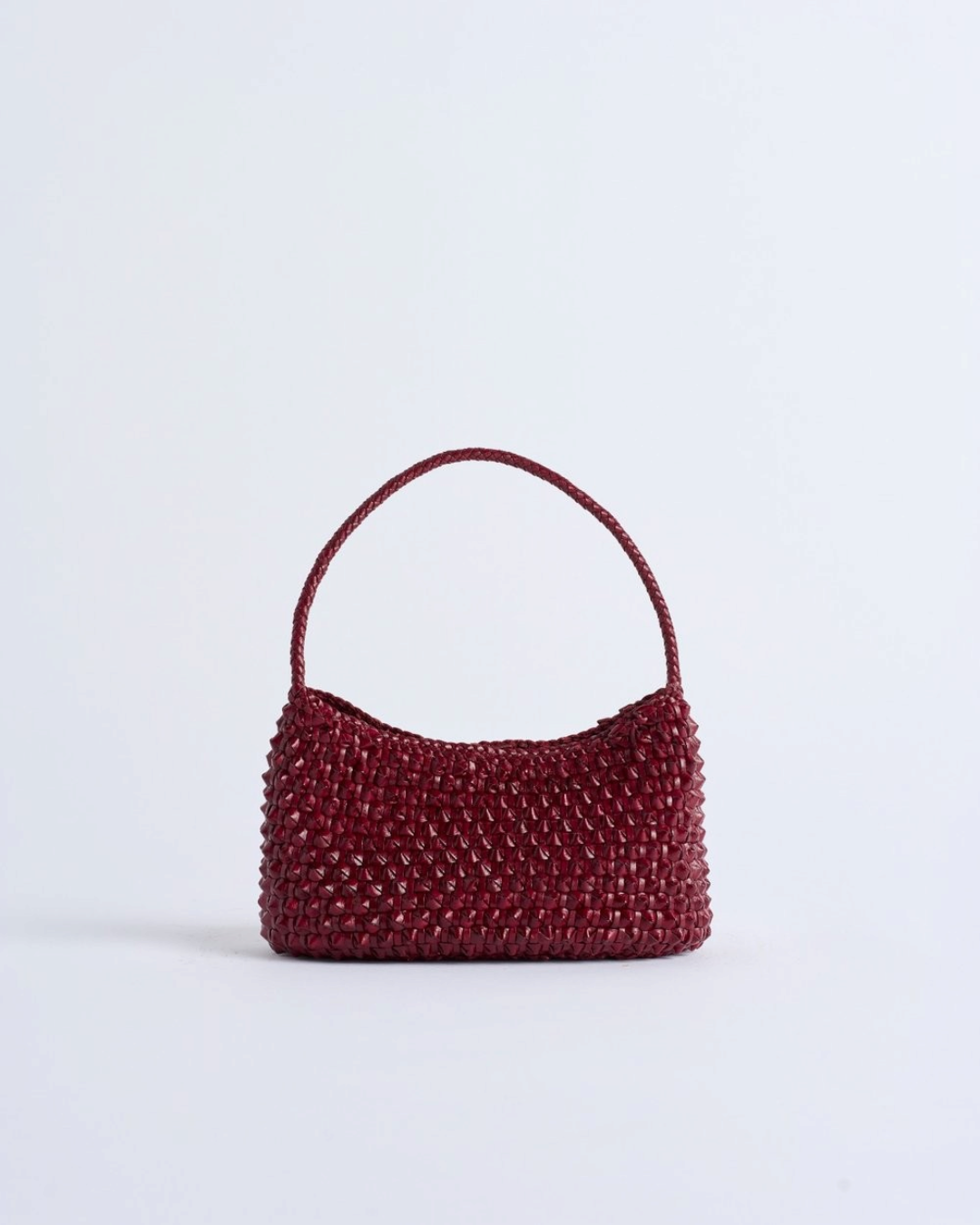 Bag Merci Paris Dragon Diffusion Basilic Cactus bag in hand-woven burgundy buffalo leather