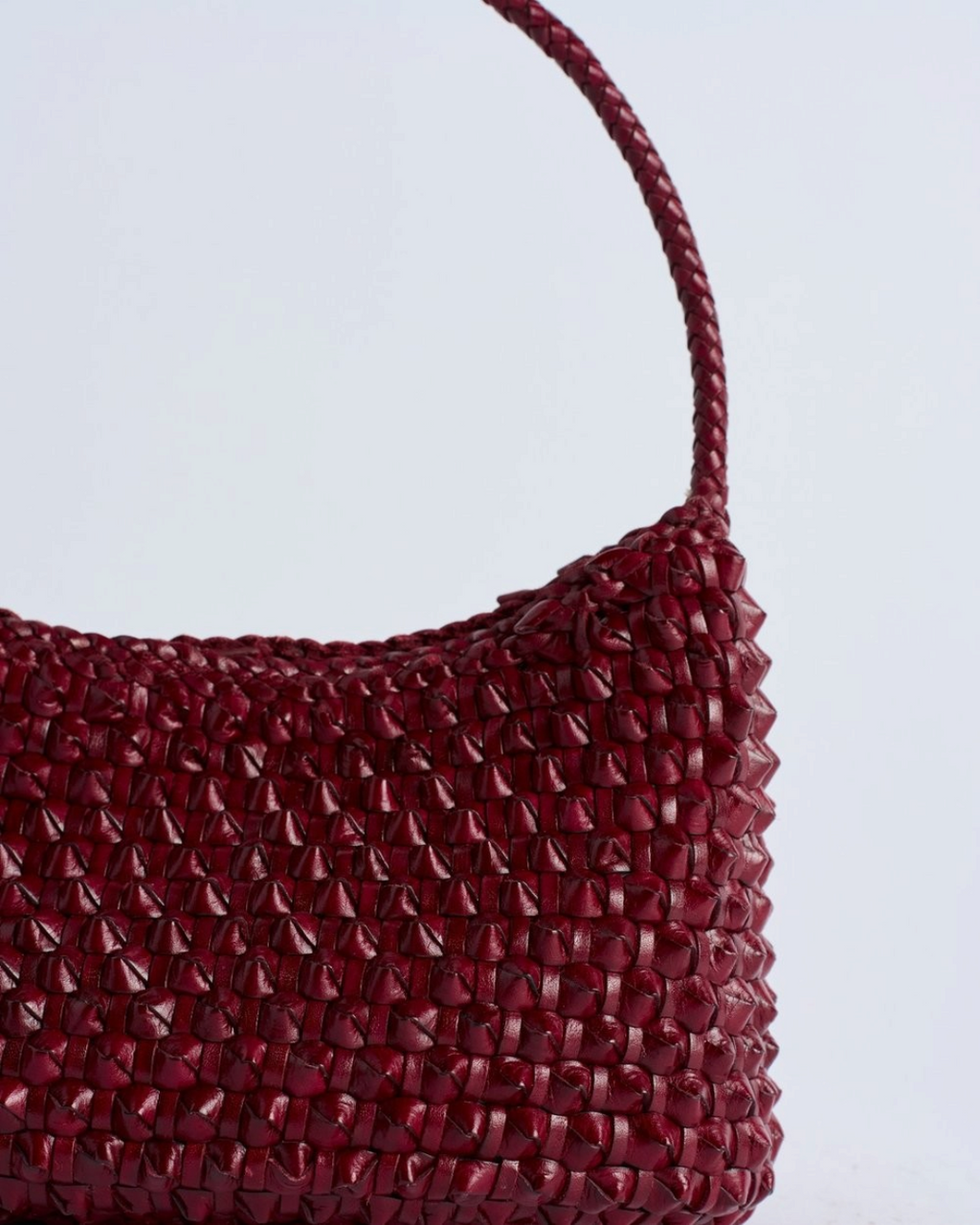 Bag Merci Paris Dragon Diffusion Basilic Cactus bag in burgundy hand-woven buffalo leather