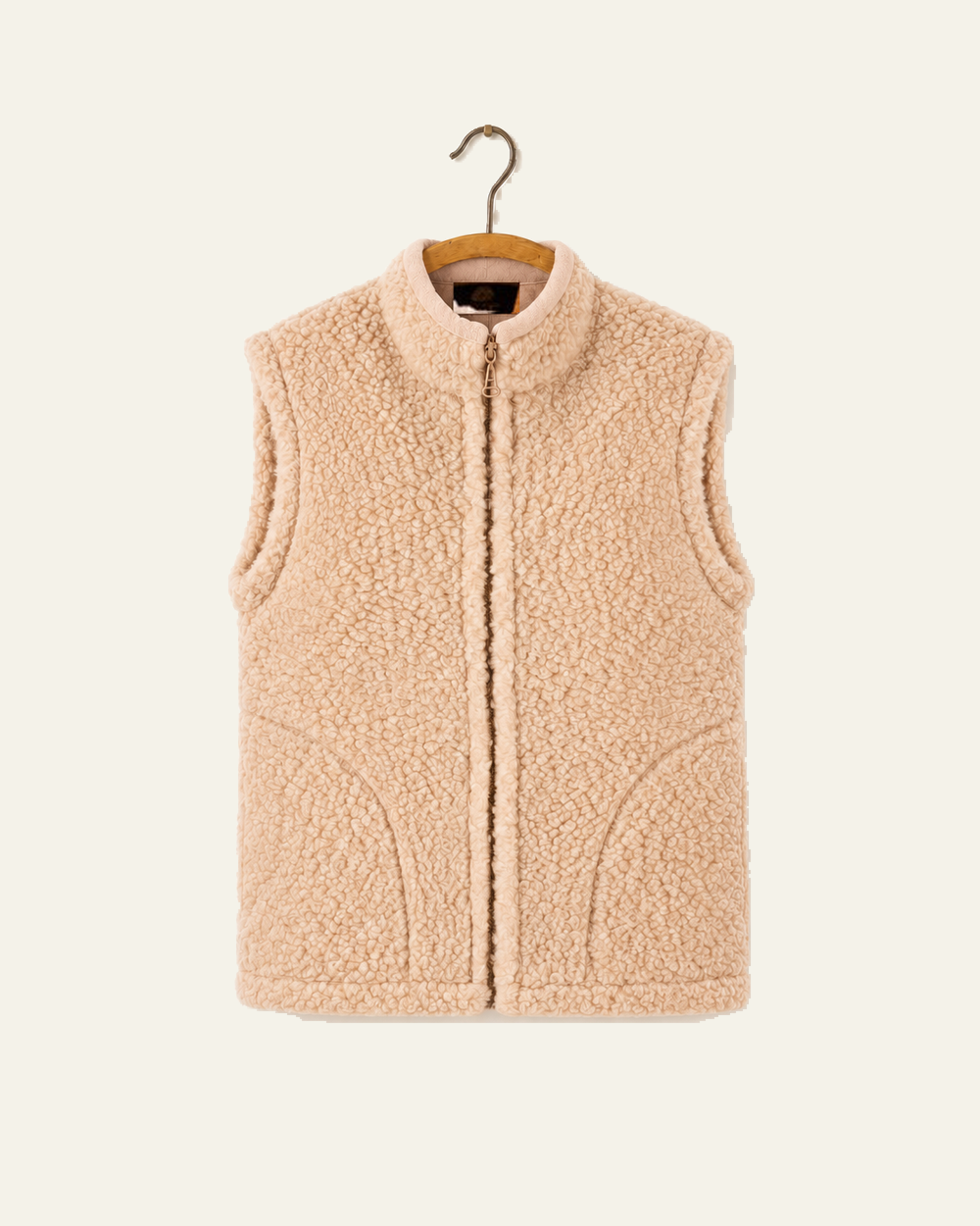 Coldbreaker - Gilet Walker - Beige – vue de face sur cintre