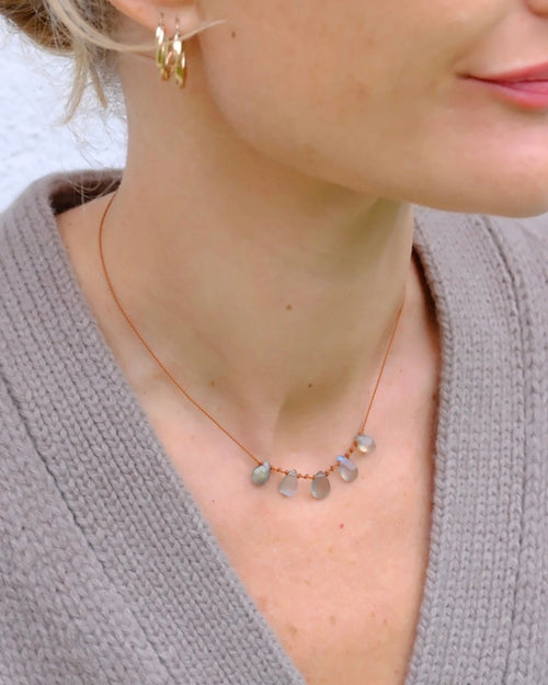 Ivarene - 5 Drops Necklace - Labradorites