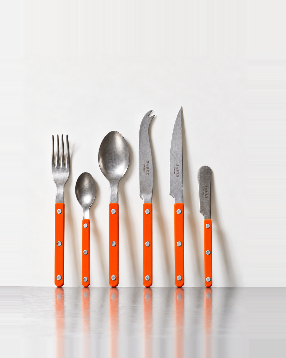 Couverts Bistrot orange – marquage Sabre Paris