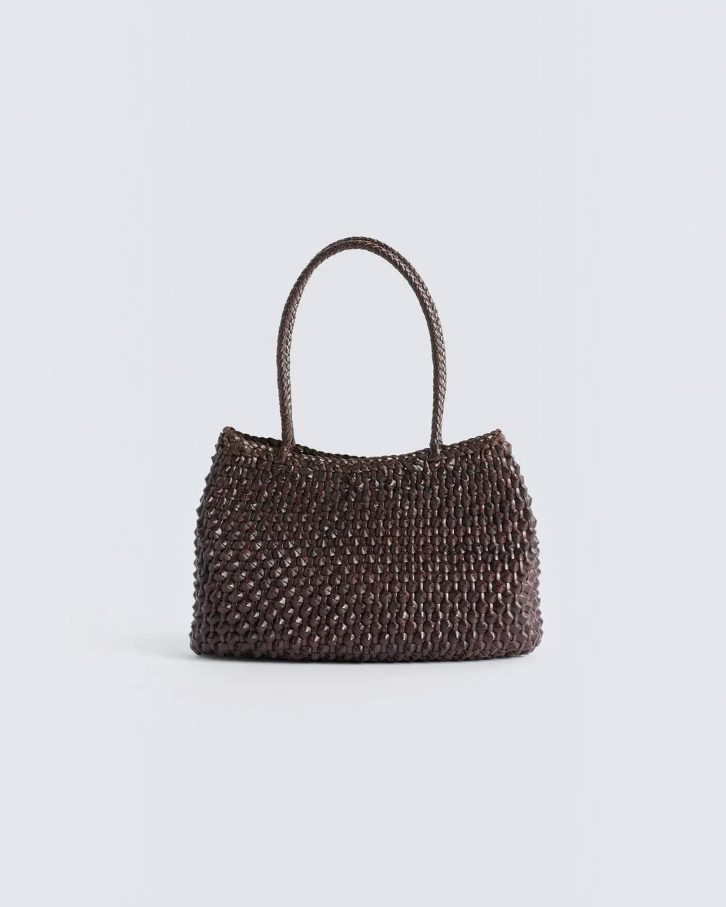 Basket bag Merci Paris Dragon Diffusion Santa Croce in hand-woven dark brown buffalo leather