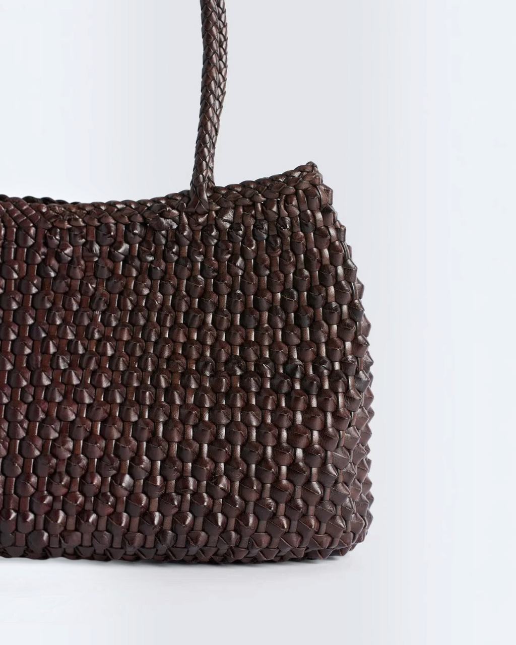 Basket bag Merci Paris Dragon Diffusion Santa Croce in hand-woven dark brown buffalo leather