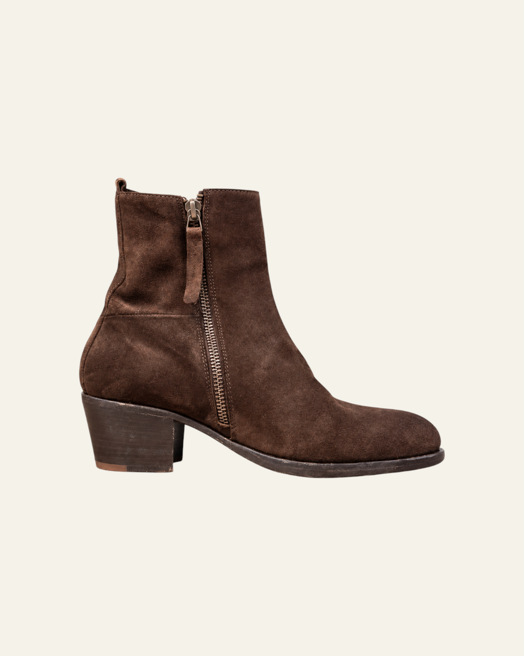 Ankle boots Merci Paris Elia Maurizi ankle ankle boots in chocolate brown suede leather with side zipper and beveled heel