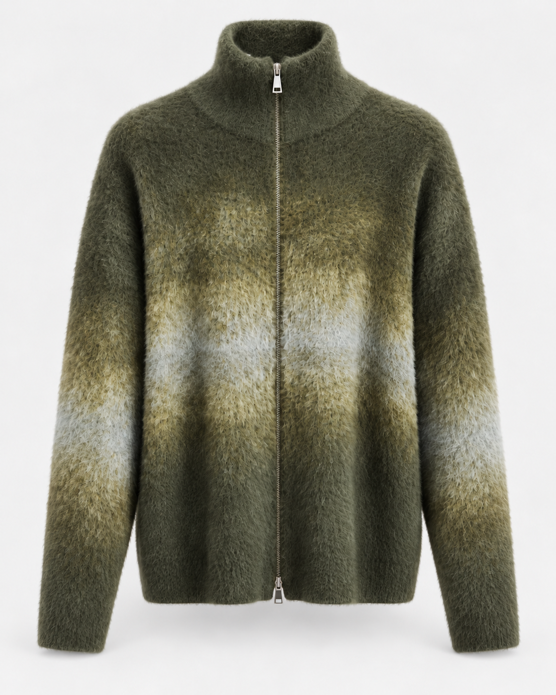 Caleb - Fluffy Zip Gilet - Khaki