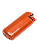 Étui à briquet Merci Paris Il Bussetto en cuir orange à tannage végétal pour briquet BIC Mini sans couture