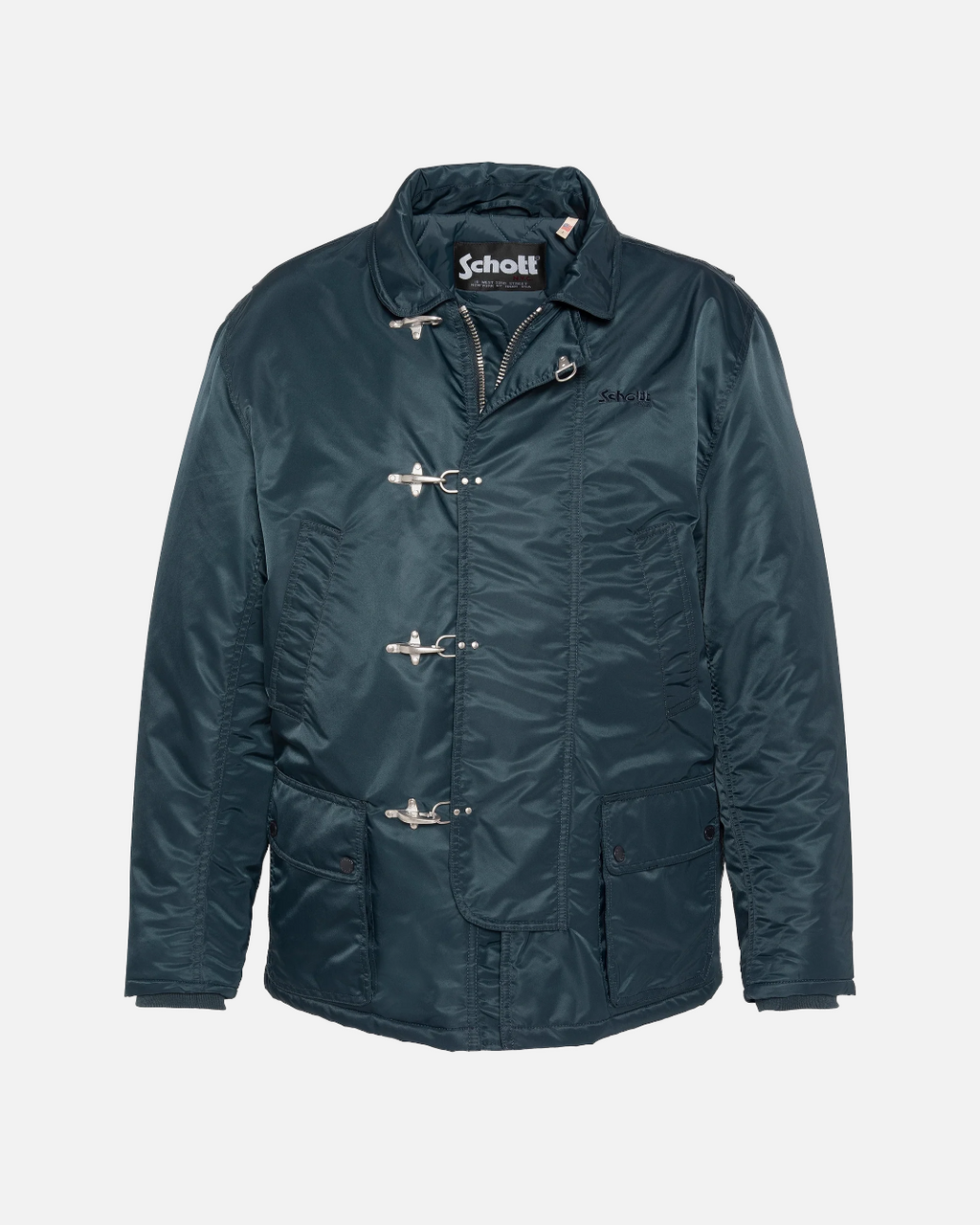Veste Fireman Merci Paris Schott bleu marine en nylon recyclé avec fermetures à crochets et poches multiples