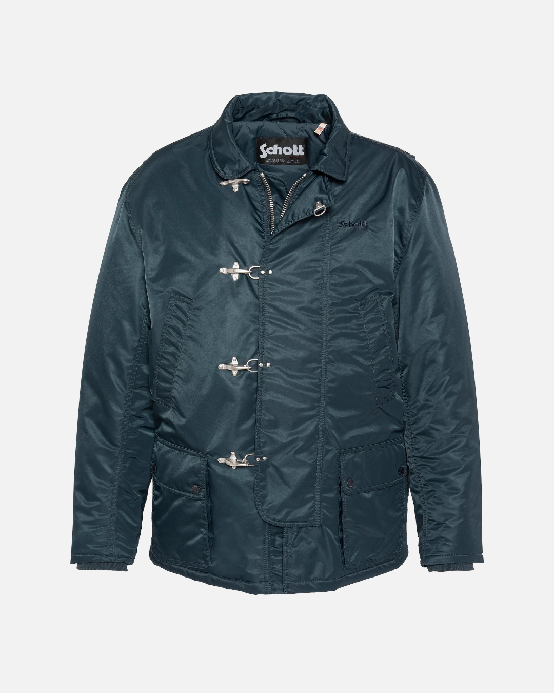 Veste Fireman Merci Paris Schott bleu marine en nylon recyclé avec fermetures à crochets et poches multiples