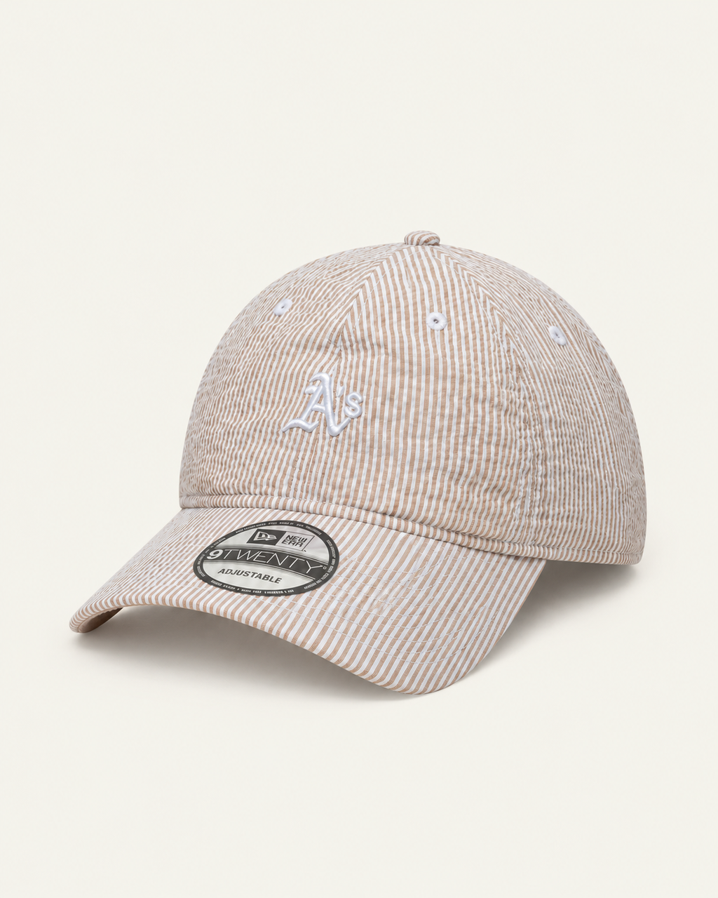 New Era - Casquette Seersucker 9Twenty - Beige Blanc