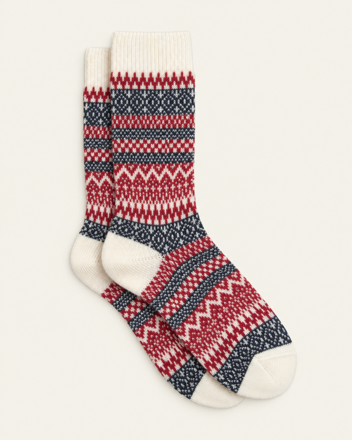 Ant45 - Chaussettes Kotte Courtes - Crème — paire en packshot sur fond écru