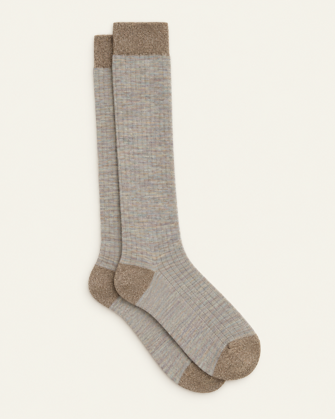 Ant45 - Chaussettes Berlin Longues En Laine - Gris Clair — paire en packshot sur fond écru