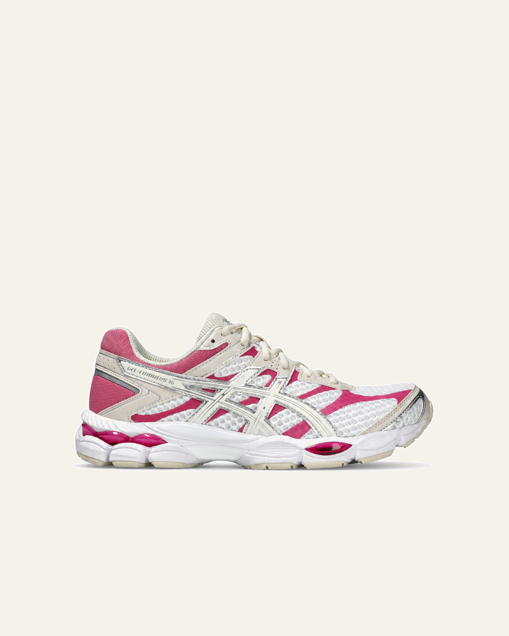 Asics - Baskets Gel Cumulus 16 - Crème & Rose - vue de profil