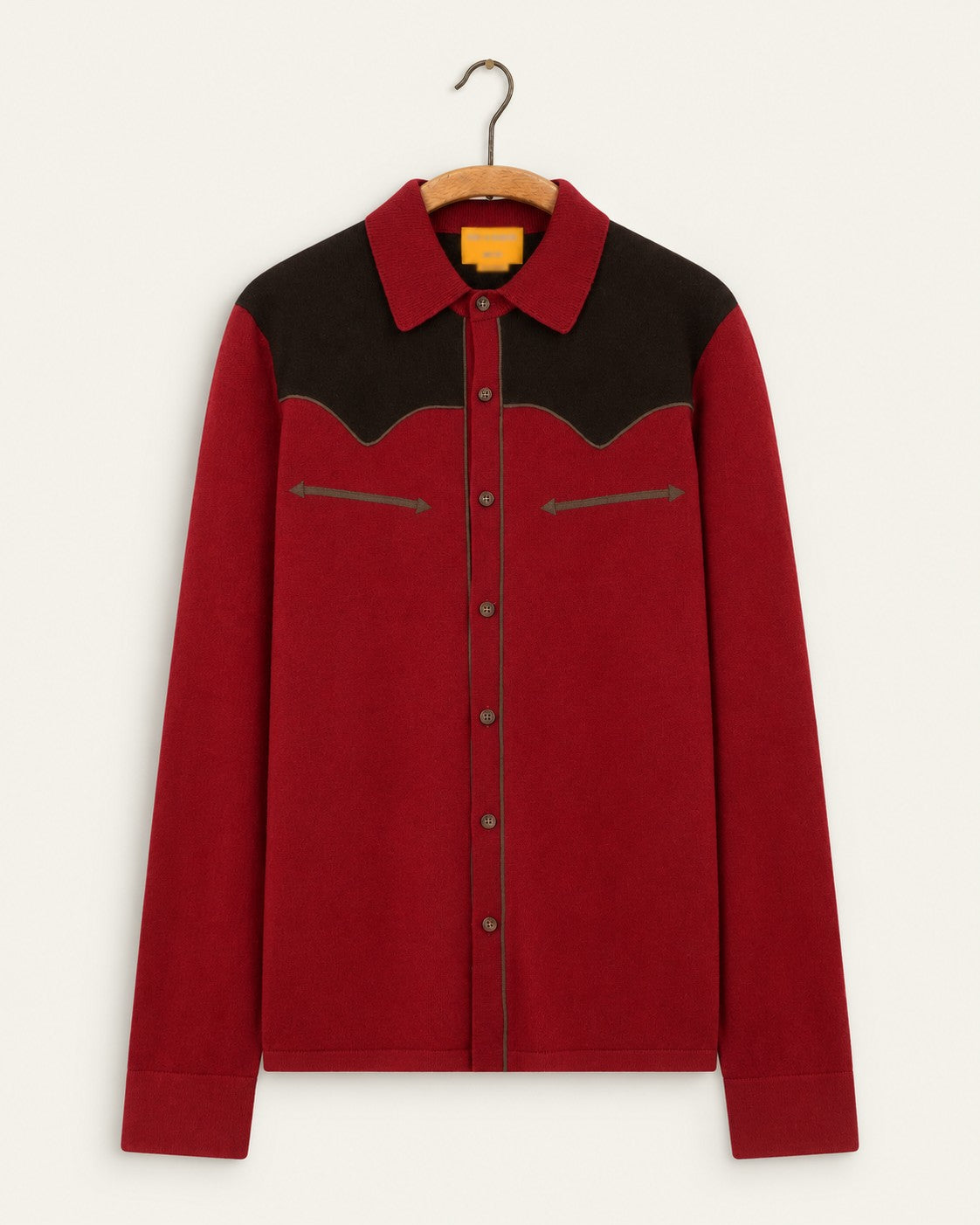 Guest In Residence - Chemise Western Boutonnée - Carmine Cacao — sur cintre