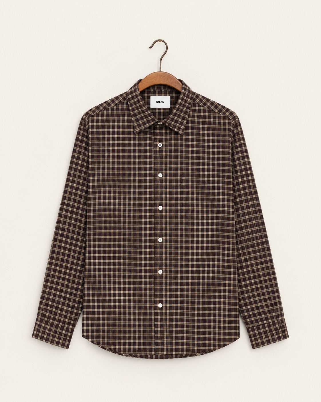NN.07 - Chemise Carreaux Deon - Marron — sur cintre