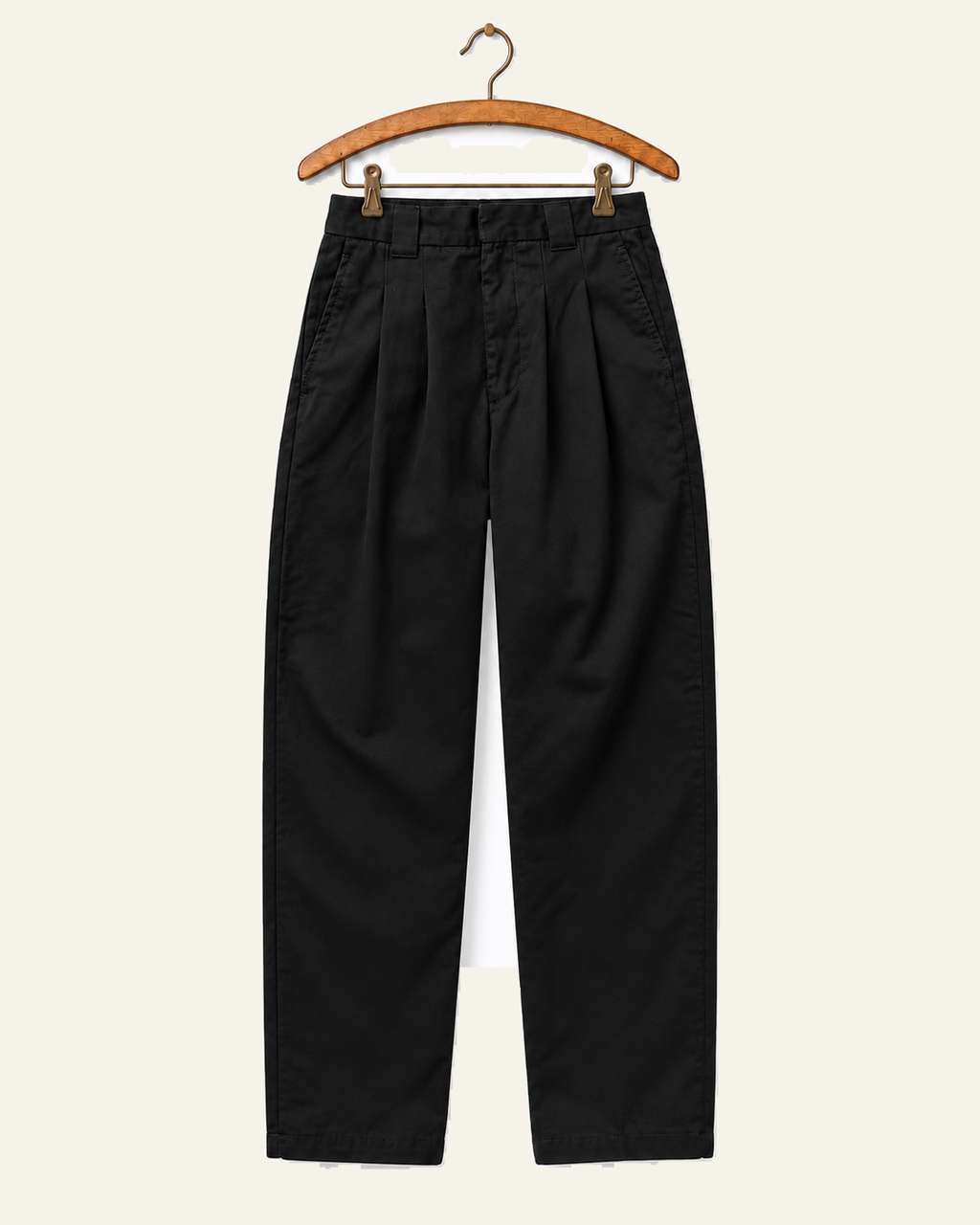 Carhartt Wip - Pantalon Tristin - Noir — vue de face sur cintre