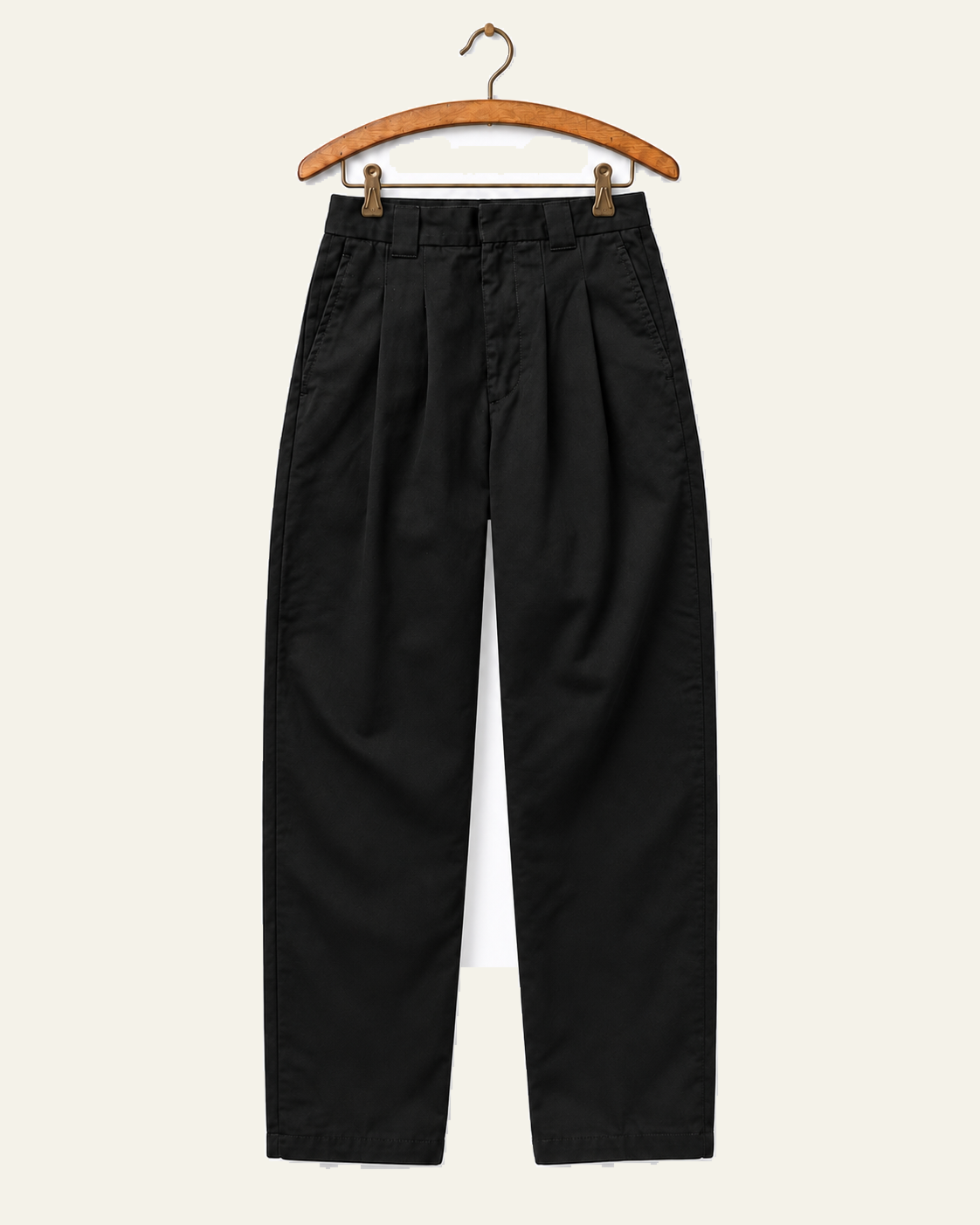 Carhartt Wip - Pantalon Tristin - Noir — vue de face sur cintre