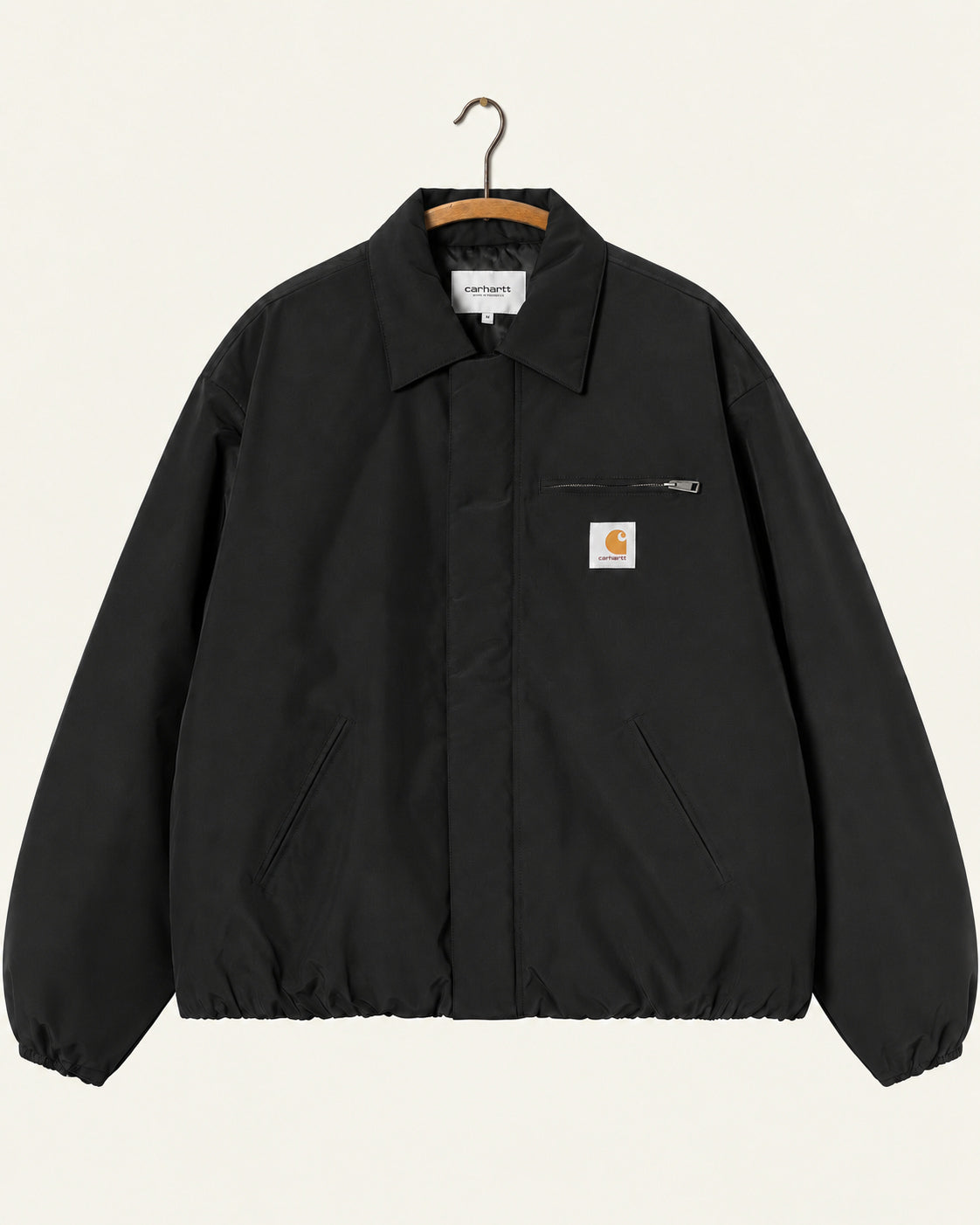 Carhartt Wip - Veste Stanwood - Noir, vue de face sur cintre