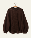 Sarahwear - Chemise Velours Côtelé - Marron, vue de face sur cintre