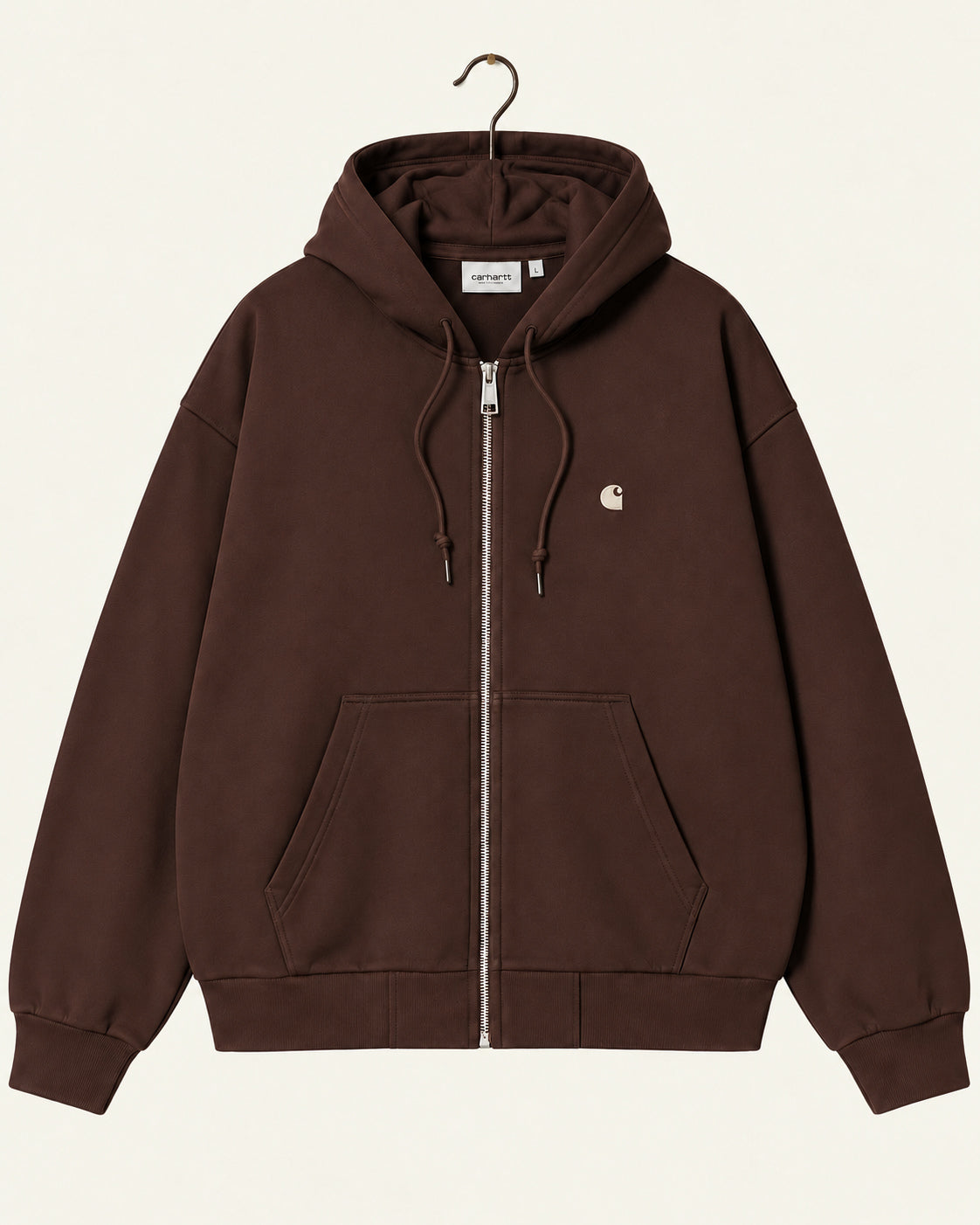 Carhartt Wip - Sweat Casey - Palisander & Silver, vue de face sur cintre