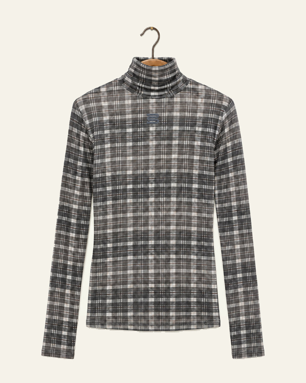 Bellerose - Top Vinny 62 - Carreaux Gris, vue de face sur cintre