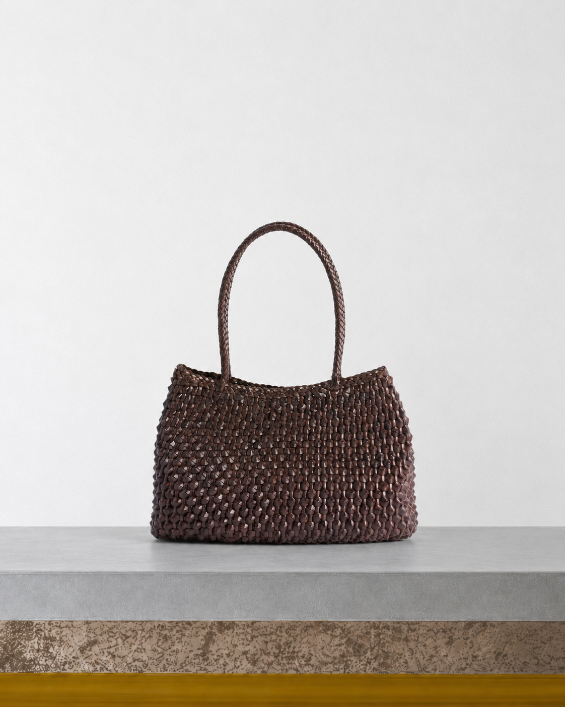Dragon Diffusion - Sac Santa Croce Cactus - Marron Foncé posé sur le banc