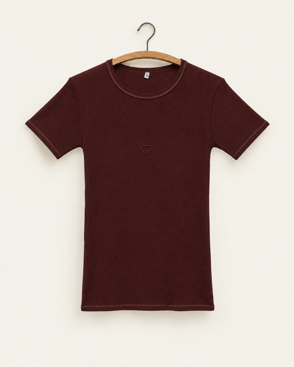 Baserange - T Shirt Heart - Rouge Nara - vue sur cintre