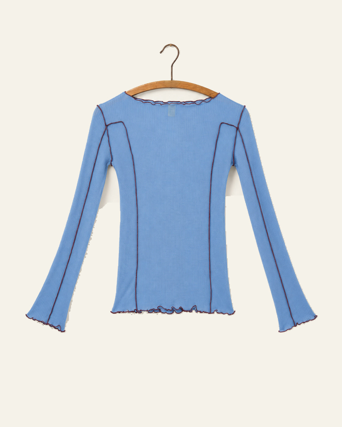 Baserange - T Shirt Omato - Bleu Pinto - vue sur cintre