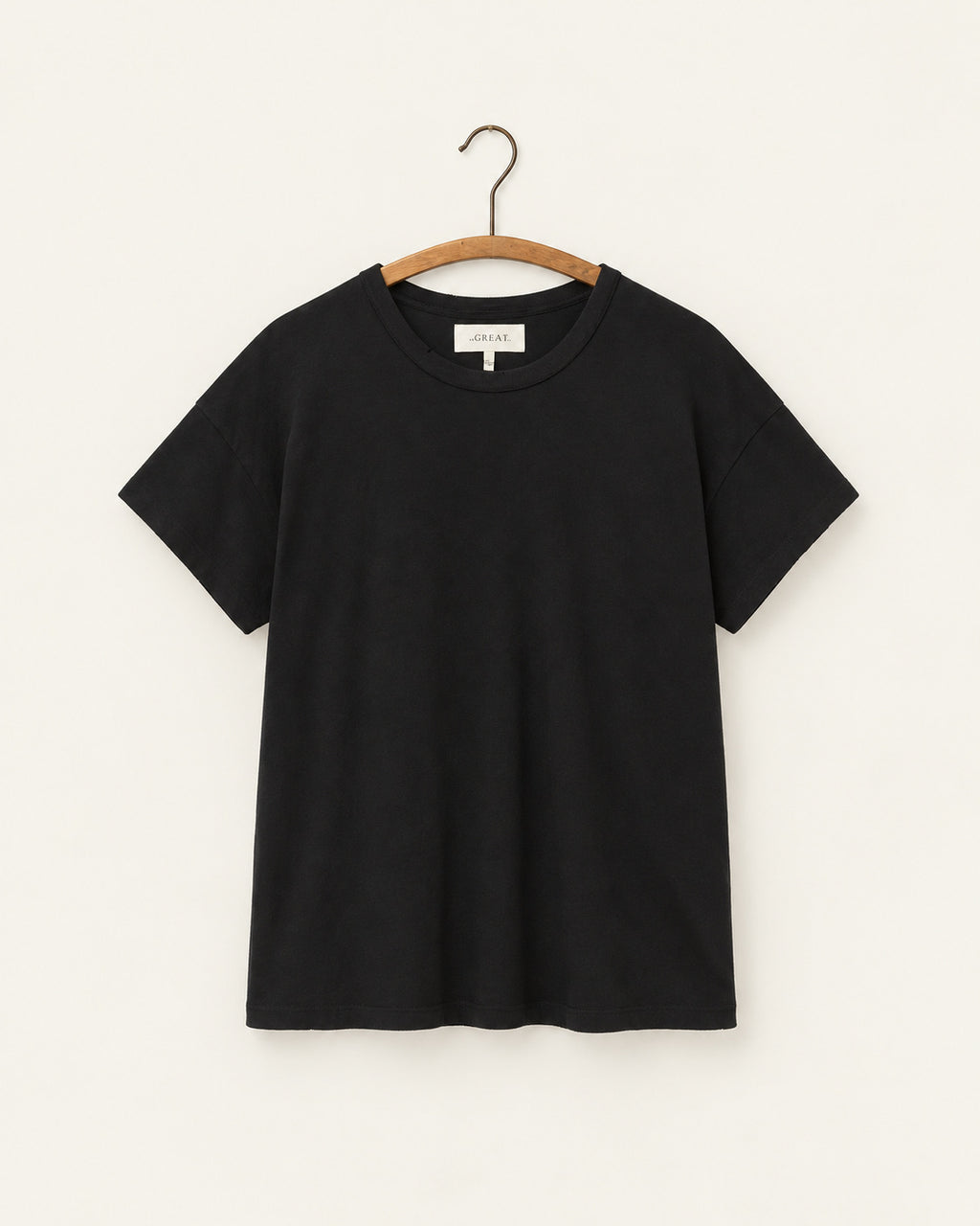 The Great - T-Shirt The Boxy Crew - Noir - vue sur cintre