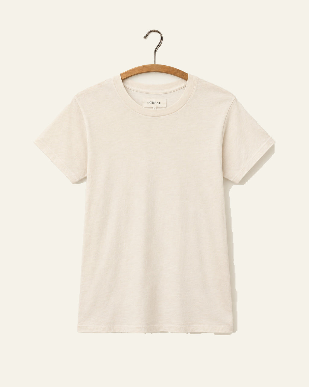 The Great - T-Shirt The Slim - Blanc Délavé - vue sur cintre