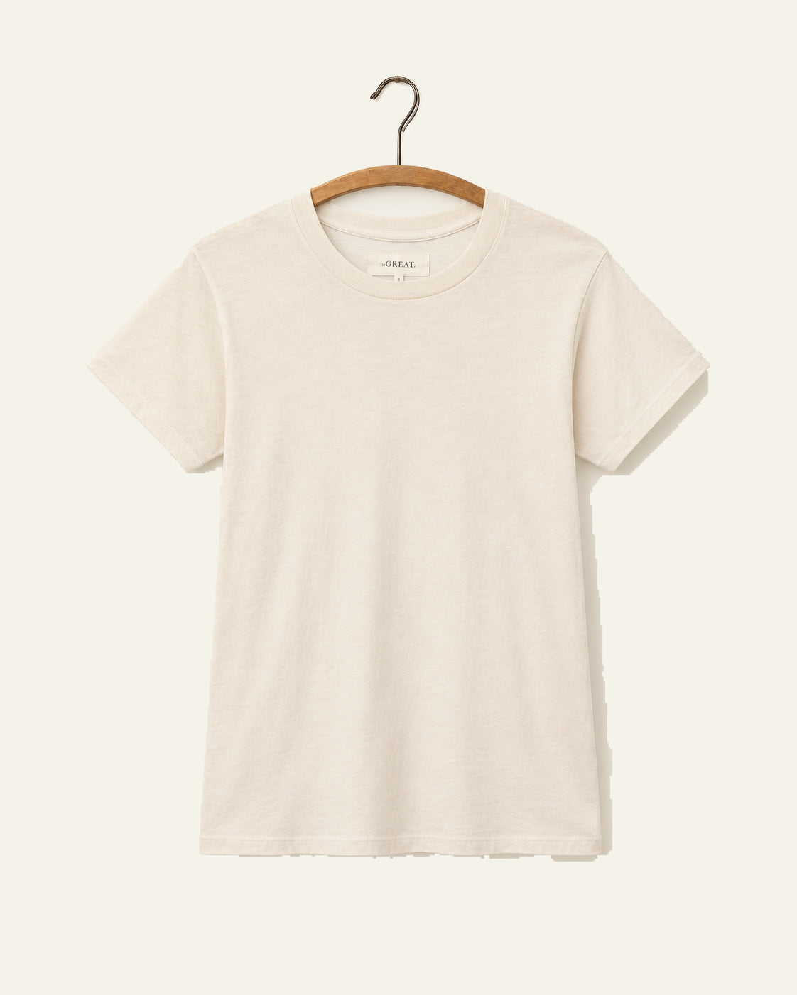 The Great - T-Shirt The Slim - Blanc Délavé - vue sur cintre