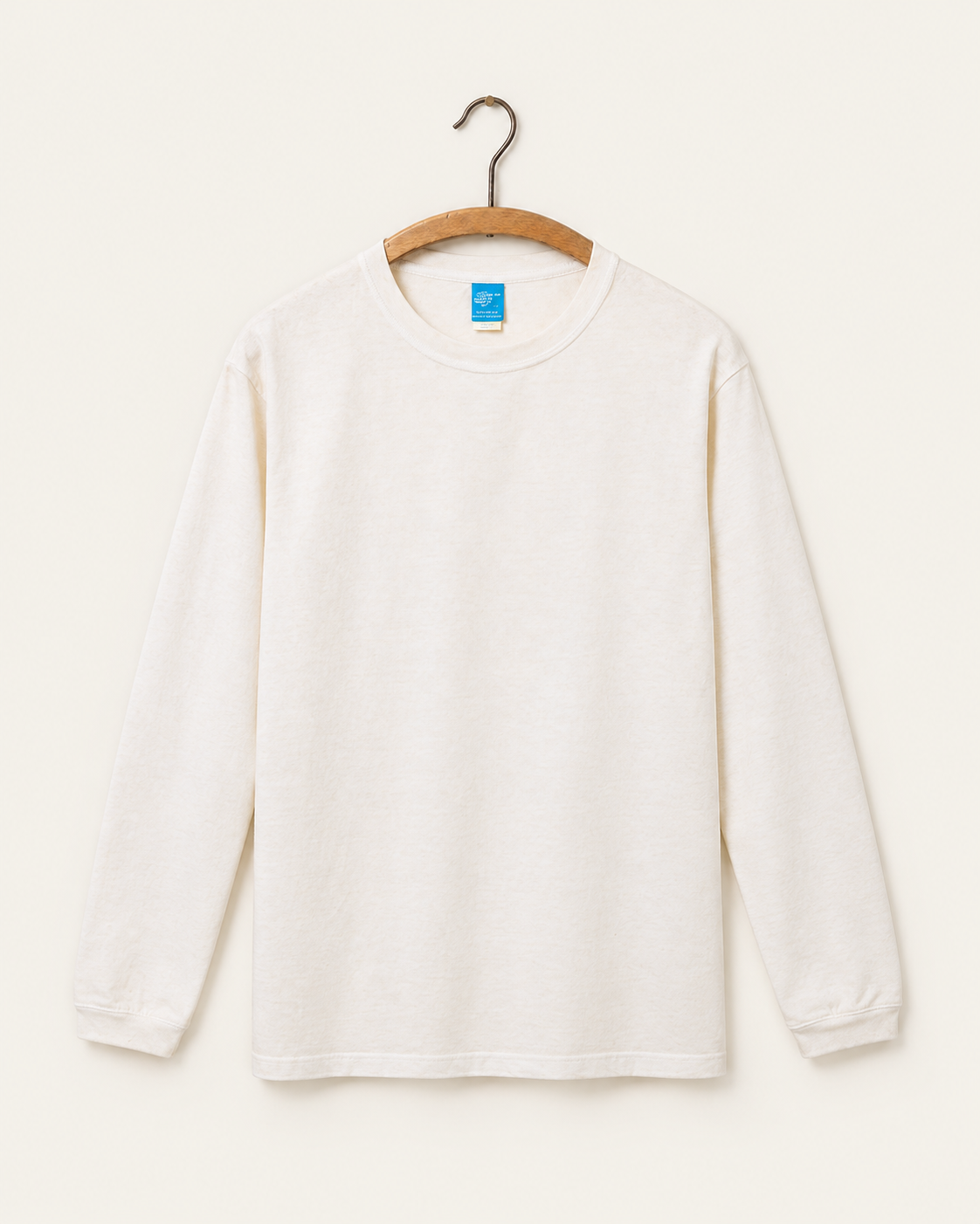 Good On - T-Shirt Manches Longues Crew - Ecru - sur cintre