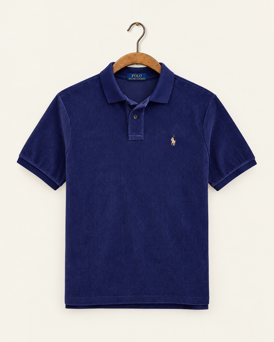 Ralph Lauren - Polo En Velours Côtelé - Marine Newport - sur cintre