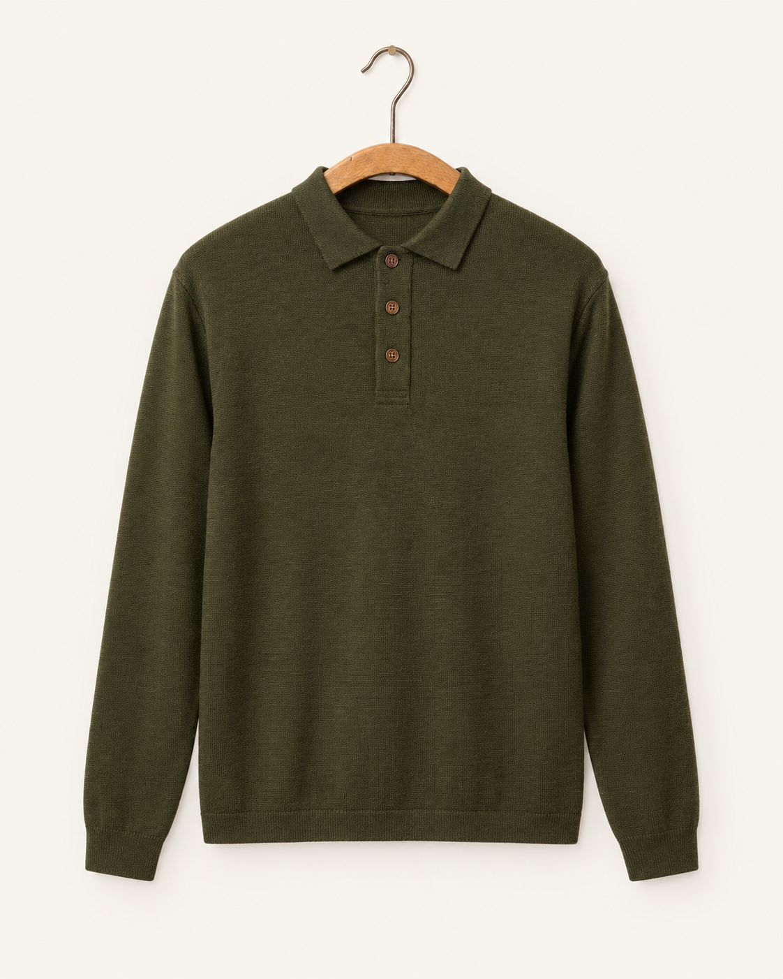 Homecore - Polo Nemesis en laine mérinos - Khaki - sur cintre