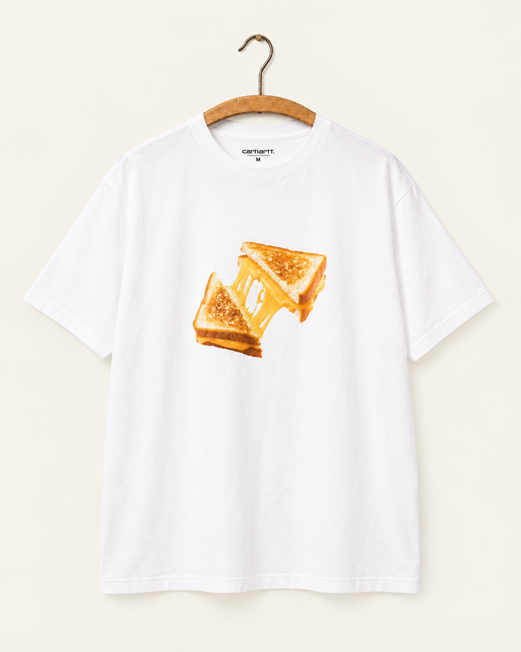 Carhartt Wip - T-Shirt Cheese Toast - Blanc - sur cintre