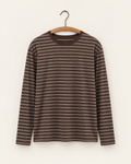 Another Aspect - T-shirt rayé 3.0 JPN - Rayures marron et écru - sur cintre
