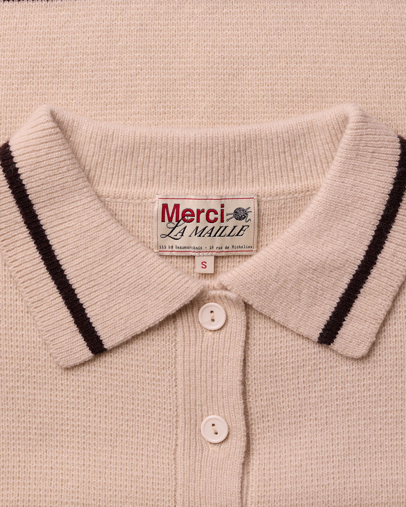 Merci - Giulia sweater - Ecru Brown & Blue