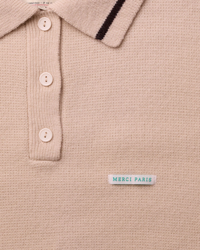 Merci - Giulia sweater - Ecru Brown & Blue