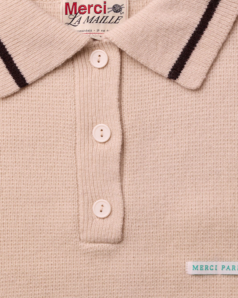Merci - Giulia sweater - Ecru Brown & Blue